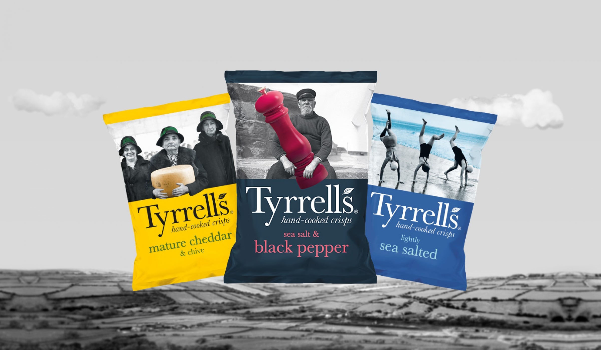 Tyrrells potato chips in different flavors on display