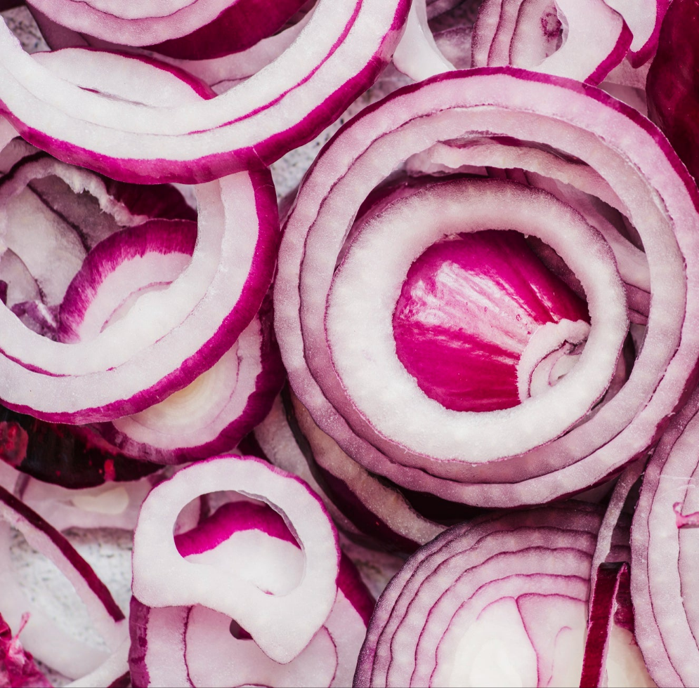 Red onion rings for burger 100g